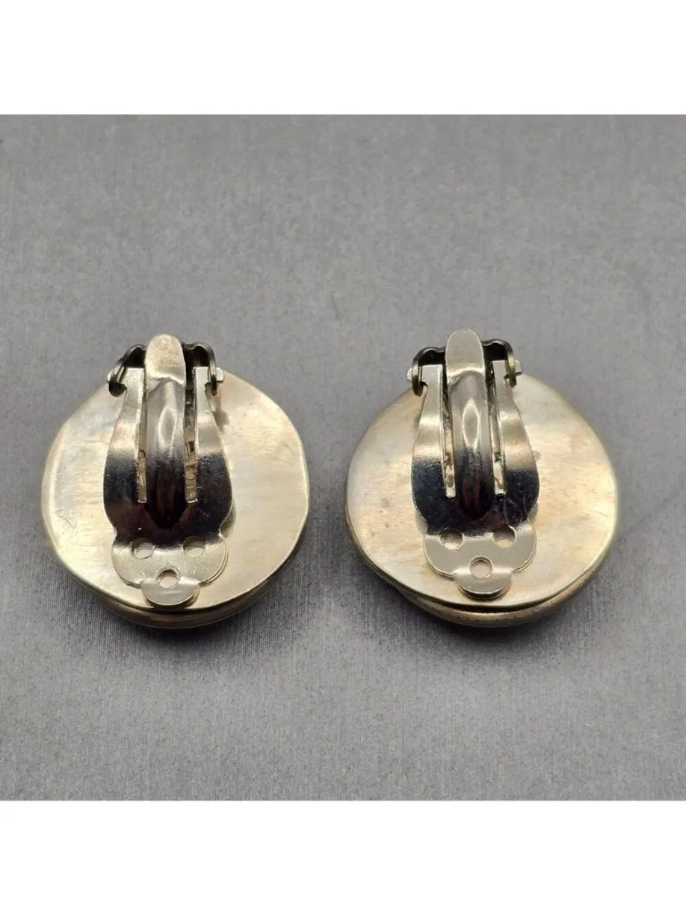 Taxco Sterling Silver Dome Clip On Earrings Mexico TA-105 Twisted Border 17.65g - Picture 2 of 9